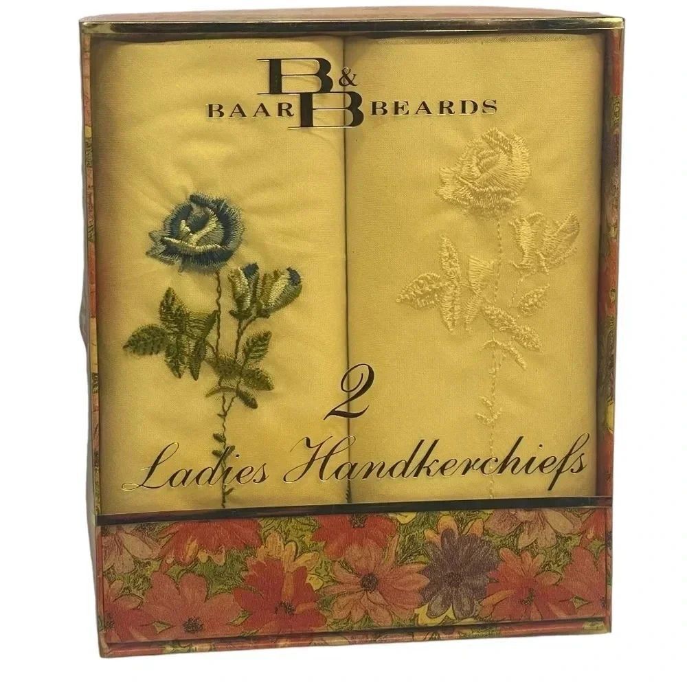Vintage Hankies Baar & Beards Ladies  Embroidered Handkerchiefs In Original Box